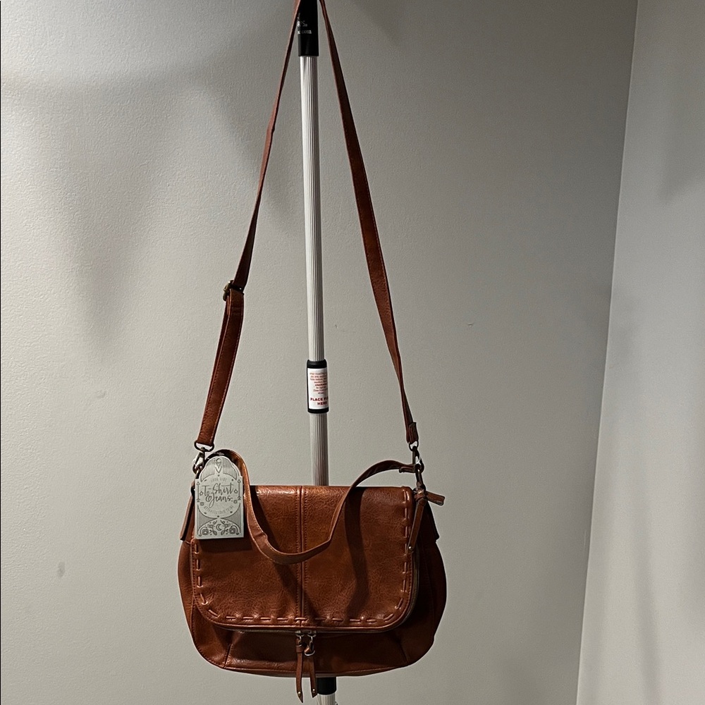 Elegant Brown Leather crossbody Bag
